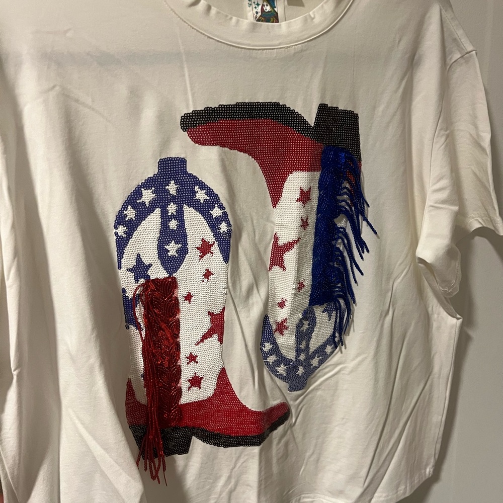 Queen of Sparkles Fringe Boots Graphic T-Shirt